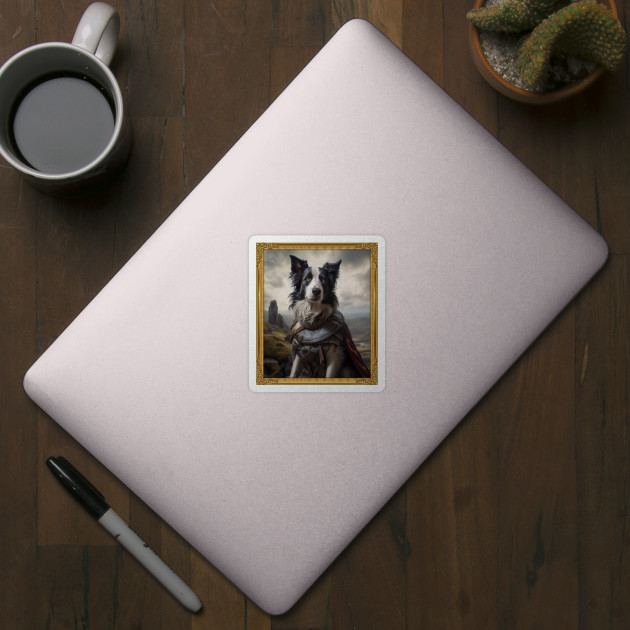 Gallant Border Collie - Medieval Knight  (Framed) by HUH? Designs